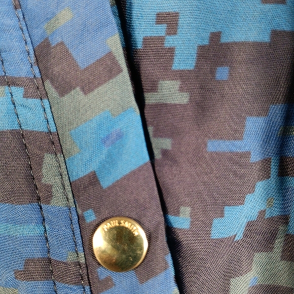 Paul Smith Bomber Jacket Blue Camo Mens Large - Picture 3 of 13